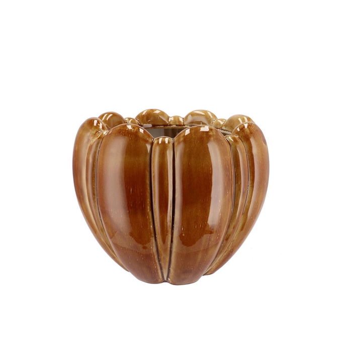 <h4>Inga Brown Pot Round Active Glaze 25x25x19cm</h4>