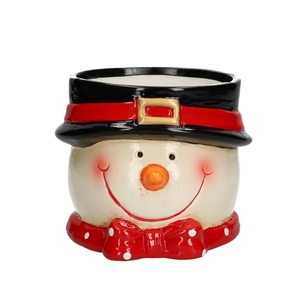 Christmas Ceramics snowman pot d11*9.5cm