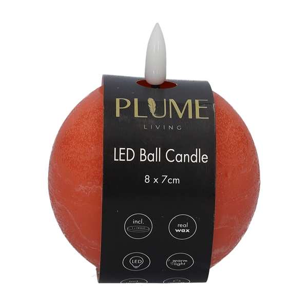 <h4>Ball LED candle Lumina1 RC d8xh7 salmon</h4>