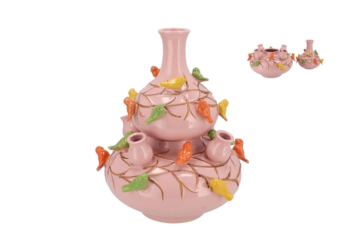 <h4>Bird Vase Light Pink Bubbles 28x32cm Nm</h4>