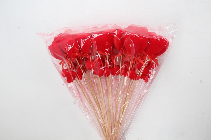 Stick heart flock red+2 hearts
