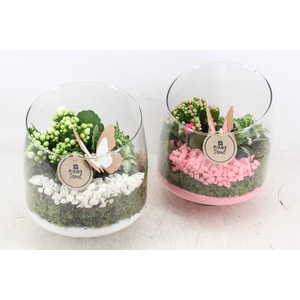arr2 PL - Glas elegant schuin - roze/wit