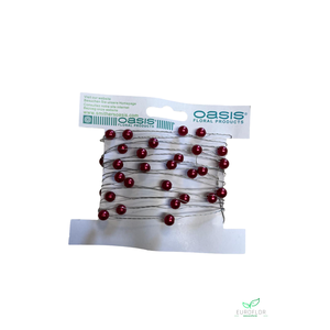 OASIS PEARLS ON WIRE DARK RED 3M