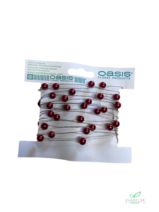 OASIS PEARLS ON WIRE DARK RED 3M