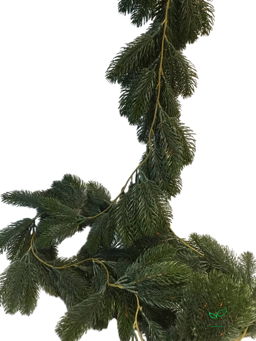 SILK FLOWERS - PINE GARLAND NISSE THIN GREEN 180CM
