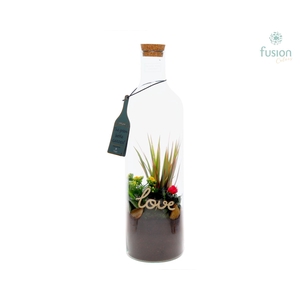 Green Bottle Fles Large Love met Arrangement