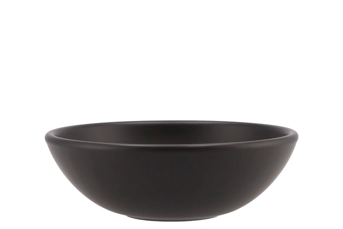 Vinci Matt Black Bowl Low 20x7cm