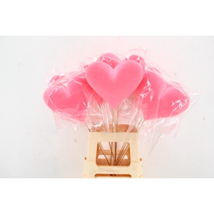 Stick Heart Fl. Bold Pink 20cm