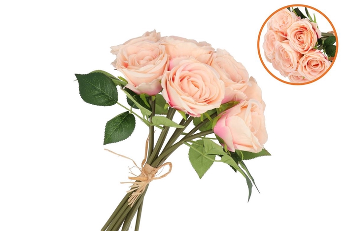 <h4>Silk Roses Bouquet 7x Light Pink 26x20x30cm</h4>