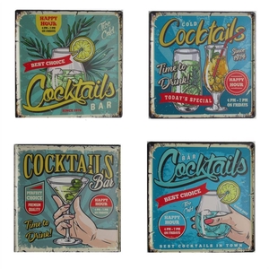 Wall Hanger Tin 20x20cm Cockta