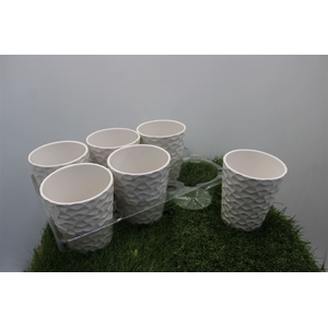 Deco Pot H% Wit Motief