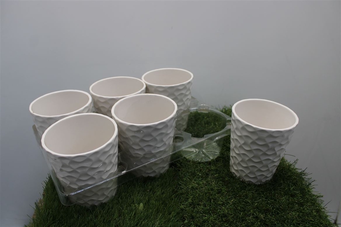 <h4>Deco Pot H% Wit Motief</h4>