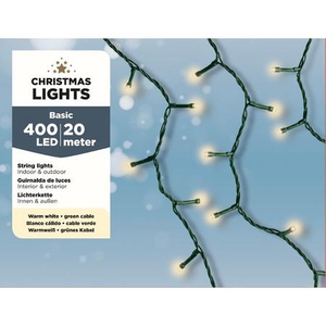 LED BUDGET BASIC LIGHTS BUITEN GREEN CABLE - WARMWHITE 400LAMPS 1995CM