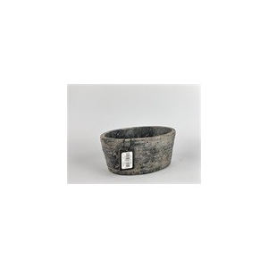 Cement oval black 20,5*13*h9,5