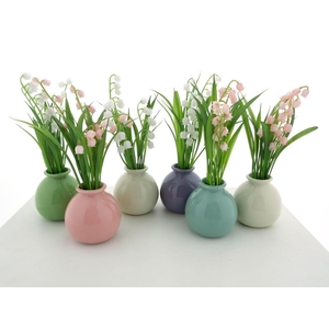 Lily o. valley cer. pot 12 pcs ass