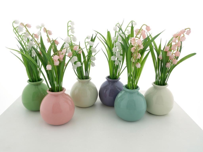 <h4>Lily o. valley cer. pot 12 pcs ass</h4>