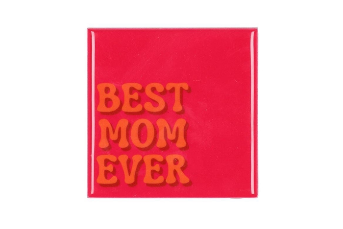Tile Best Mon Ever Pink 10x10x1cm