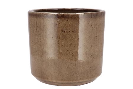 Javea Cilinder Pot Glazed Taupe 24x21cm