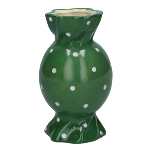 DF11-666581200 - Vase Candy1 d6.5/8.5xh15 green+dots