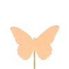 Bijsteker vlinder Ivy hout 6x8cm+12cm stick oranje