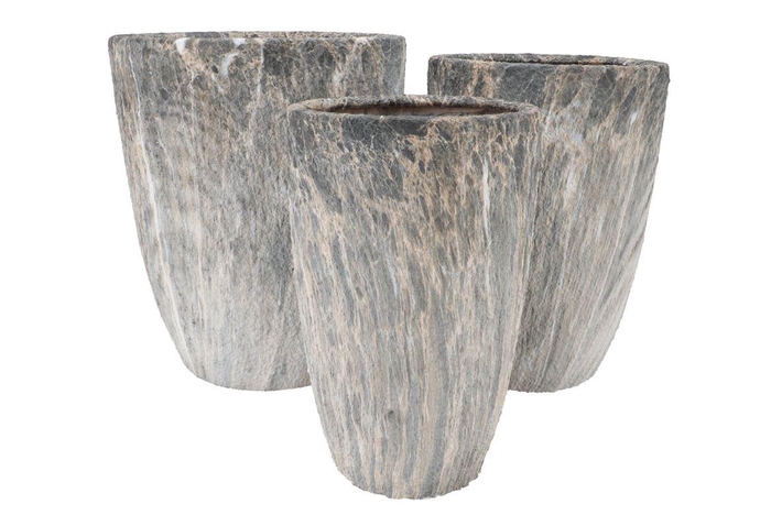 <h4>Monty Grey Pot Flower Long S/3 37x46/31x43/24x40cm</h4>