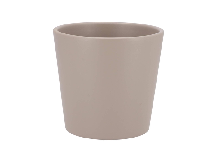 Ceramic Taupe Matt Pot 13x12cm