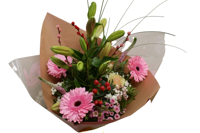 <h4>Boeket etage nieuw roze</h4>