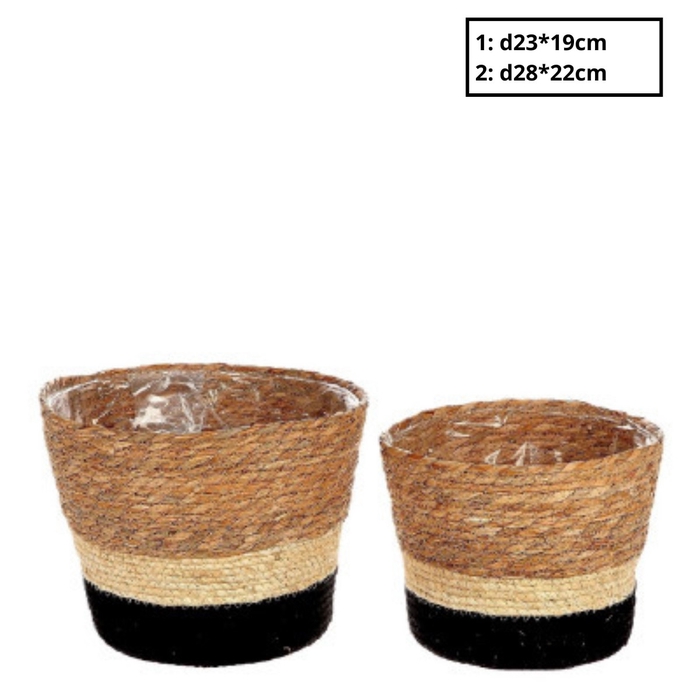 <h4>Basket sets Makka pot S/2 d28*22cm</h4>