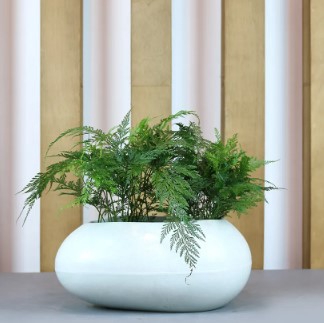 VASO SEIXO 21 X 16 CM ANTIQUE BRANCO