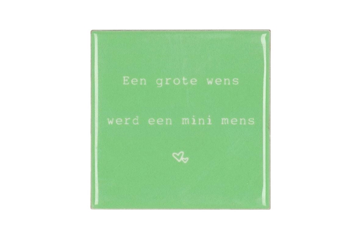 Tile Een Grote Wens Green 10x10x1cm Nm