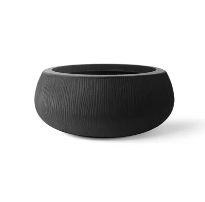 VASO RELEVO OVAL 23 PRETO