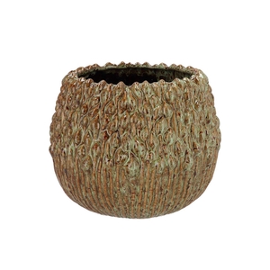 Quinty Brown Pot Active Glaze 26x26x20cm