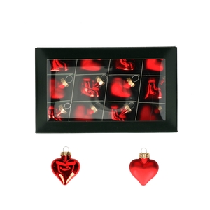 Christmas bauble Ball  40mm heart x12