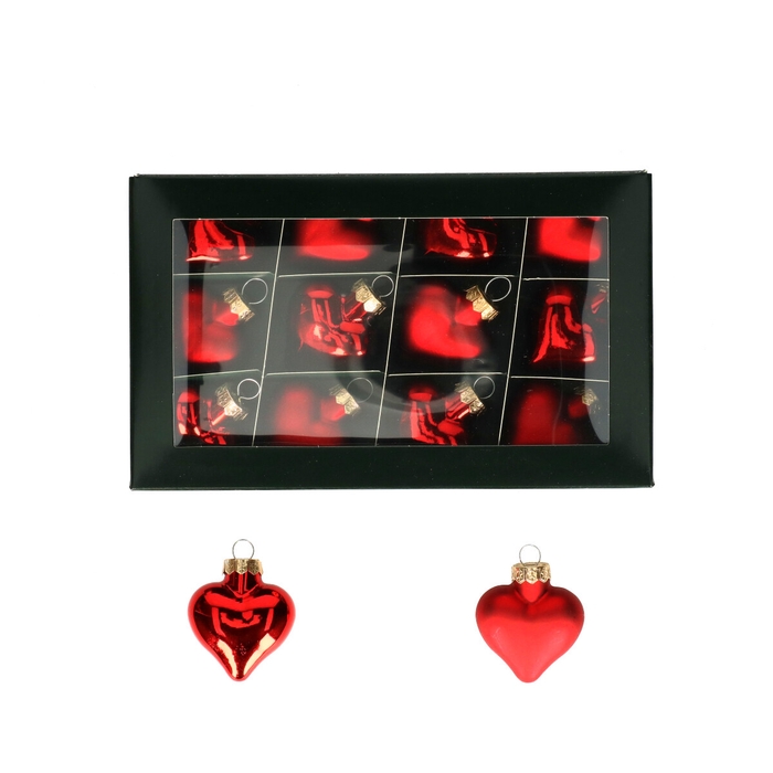 <h4>Christmas bauble Ball  40mm heart x12</h4>