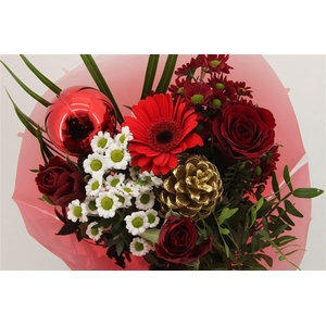 Boeket Roos Kl Kerst Rood