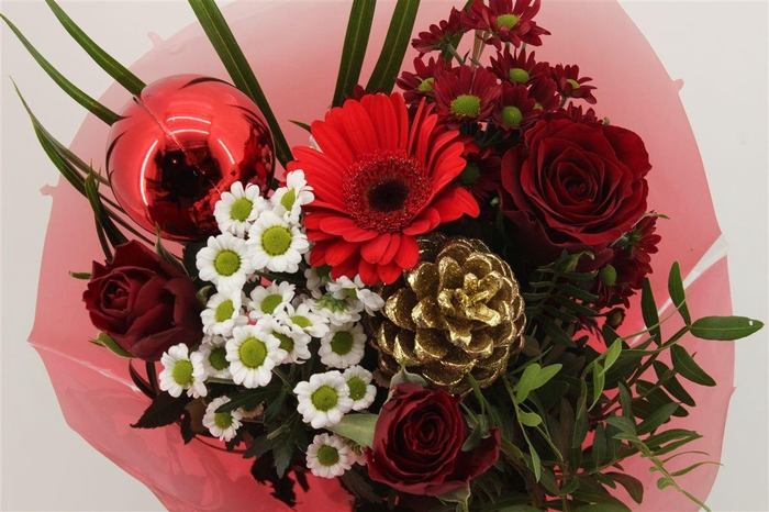 <h4>Boeket Roos Kl Kerst Rood</h4>