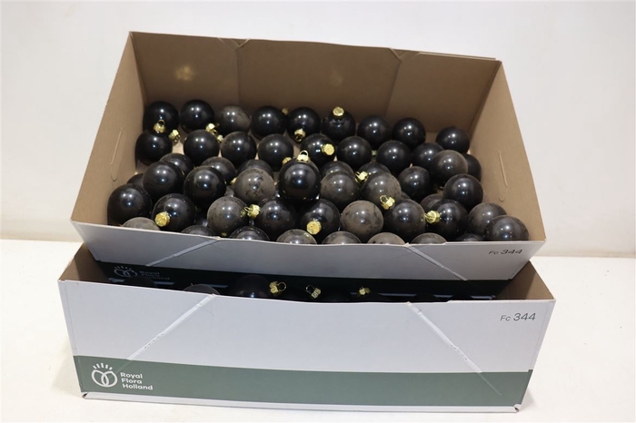 Christmas Ball Glass Black 5cm