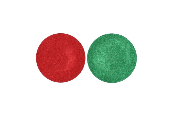 <h4>Melamine Shine Green/red Plate Round Ass 18x18x2cm</h4>