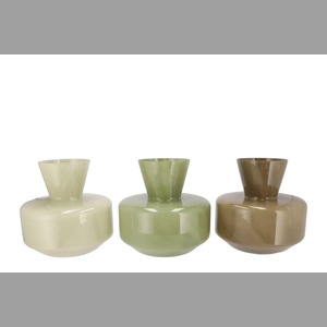 Beau Summer Green Mix Cone Neck Sphere Vase Ass 26x25cm Nm