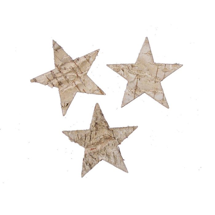 <h4>Christmas natural Deco Birch star 7cm x24</h4>