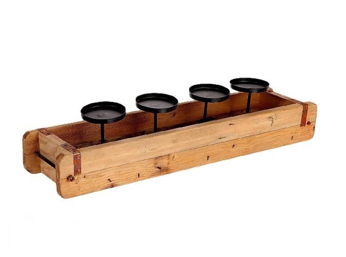 Candleholder 4 Smoke L58W15H12