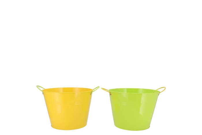 <h4>Zinc Basic Yellow/green Ears Bucket 16x14cm Nm</h4>