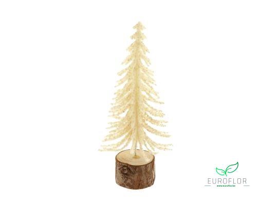 DECO TREE CHRISTMAS CREAM 19X8XH8