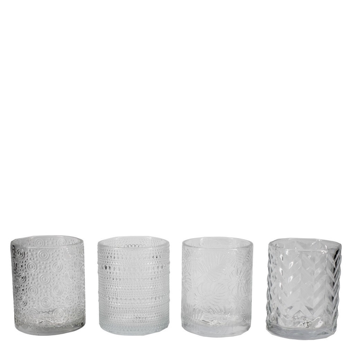 <h4>Candlelight Glass Valencia d10*12.5cm ass</h4>