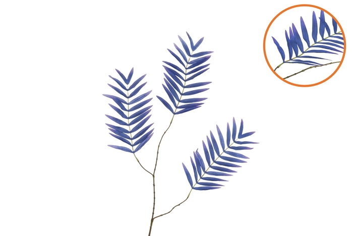 Silk Palm Leaf Blue 87cm Nm