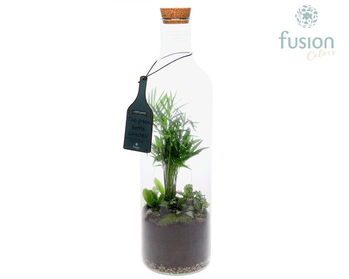 <h4>Green Bottle Fles Large met Arrangement</h4>