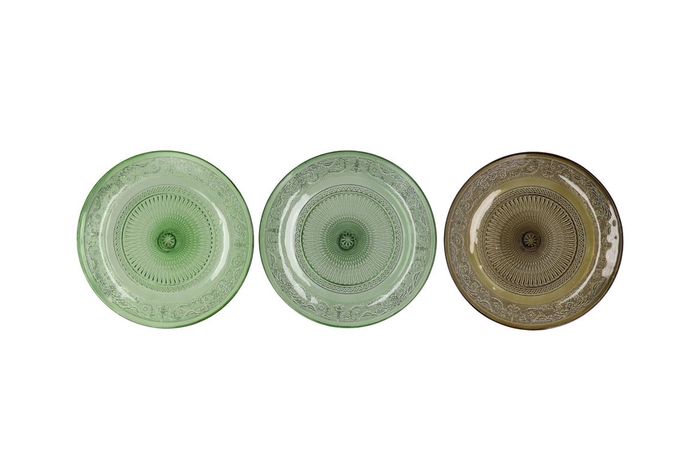 Dayah Summer Green Mix Glass Plate 23x2cm Ass P/1