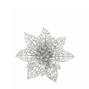 Kerst Deco clip poinsettia 8cm x6