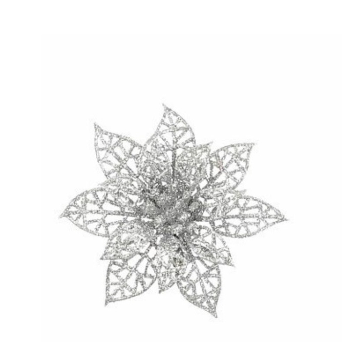 <h4>Kerst Deco clip poinsettia 8cm x6</h4>