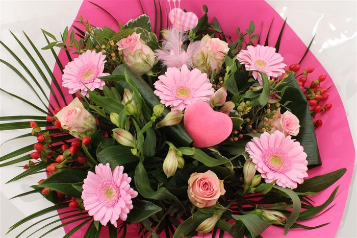 <h4>Boeket Roos Groot Roze Valentijn</h4>